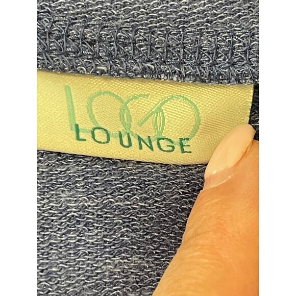 LOGO Lounge Lori Goldstein Blue Size Small Terry Short Sleeve Tunic Top Pocket - Picture 5 of 8